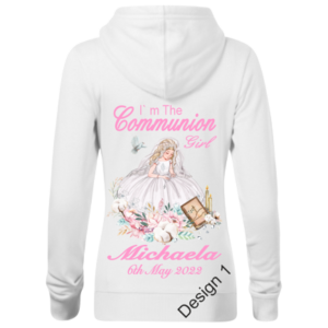 White Kid's hoodie sweatshirt-Girls Communion