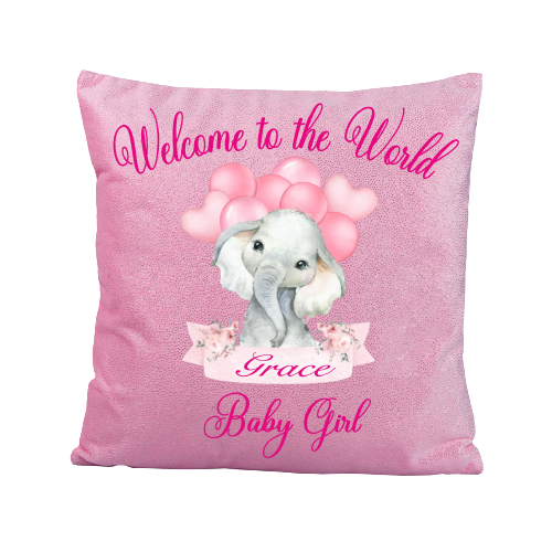 Personalised on sale glitter pillow